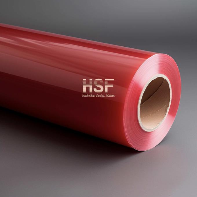 Opaque Red 80Î¼m HDPE Film sample showing color and texture