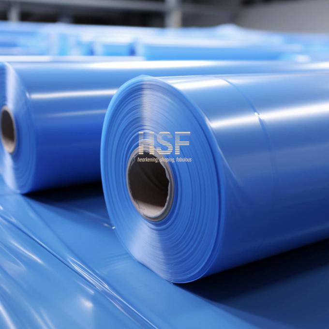 Opaque Blue 40μm HDPE Film sample showing material texture and color consistency