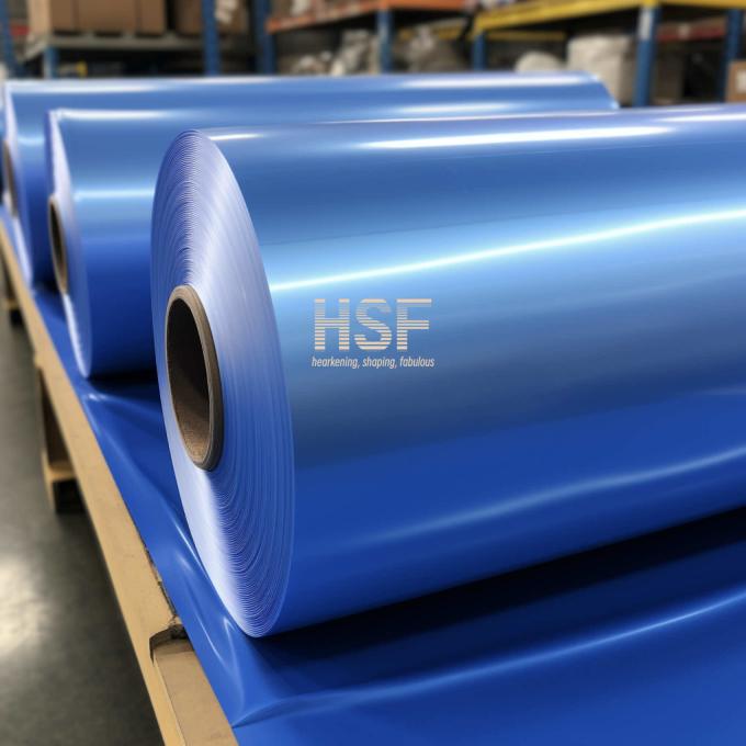 Close-up view of Opa Blue 60μm HDPE Film material surface and thickness