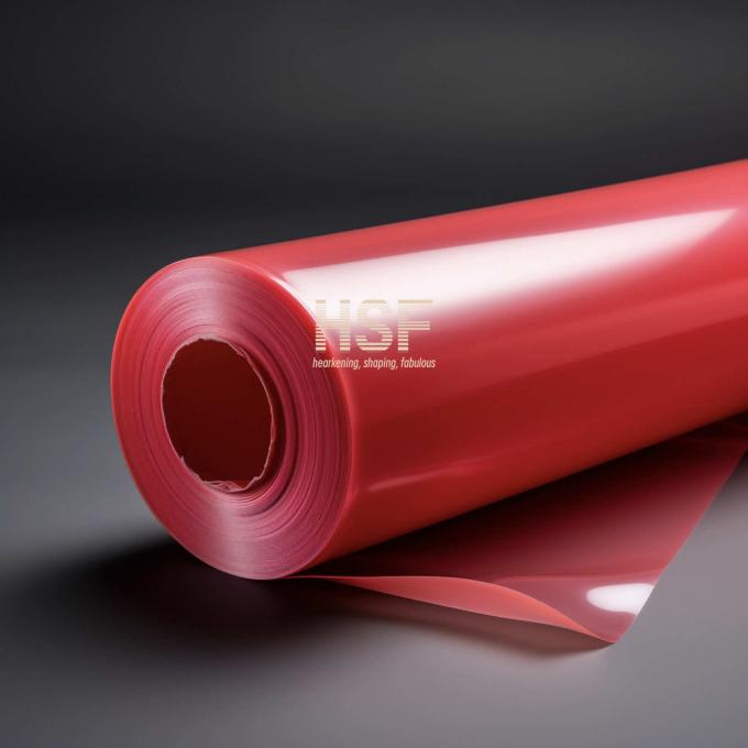 Close-up view of 60μm CPP Red Film demonstrating uniform color distribution and material texture