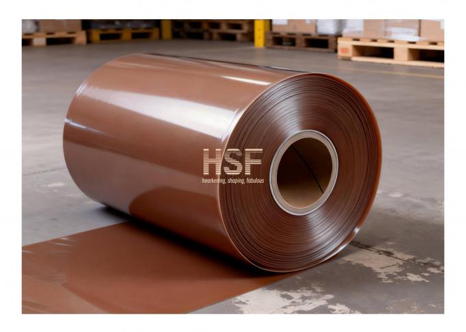 120Î¼m Brown CPE Base Film roll and sample
