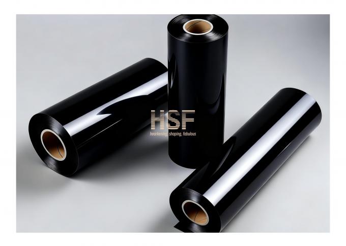 Close-up view of 40Î¼m Black CPE Base Film demonstrating thickness consistency and material quality